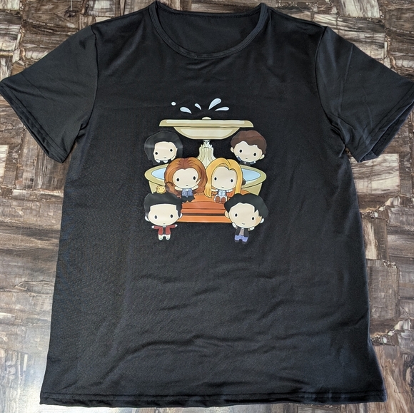 Friends Water Fountain Cartoon Character ⛲ Comfy Casual Tee (Small) - Picture 6 of 13